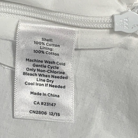 Talbots Blouse Womens 8 White Cotton Sleeveless Eyelet Embroidered Lined Top - Picture 3 of 12